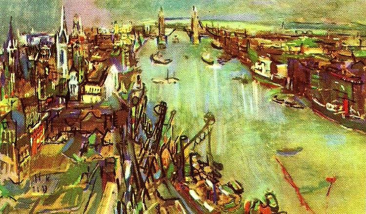 oskar kokoschka tower bridge, london oil painting image
